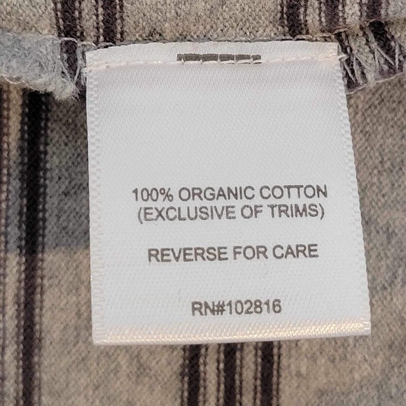Garnet Hill Dress Women's Size 12 Gray Black Striped Pockets Organic Cotton - Picture 8 of 10
